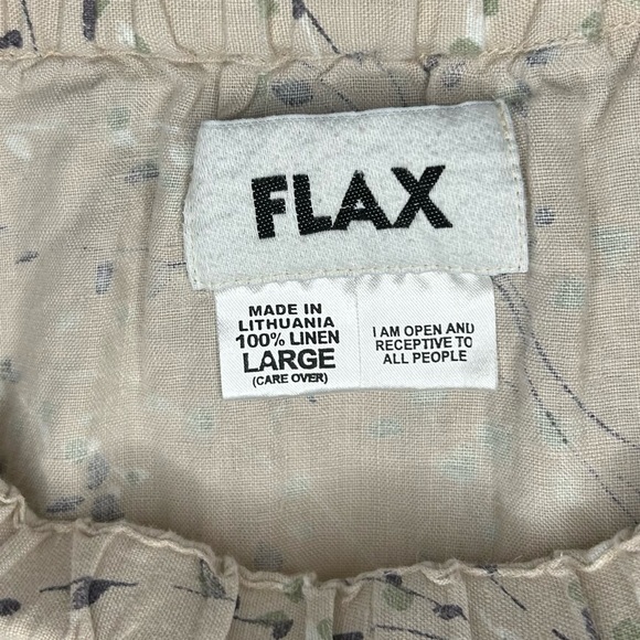 FLAX Floral 100% Linen Maxi Skirt Size Large Pink/Blush Lagenlook Cottagecore - Picture 4 of 6